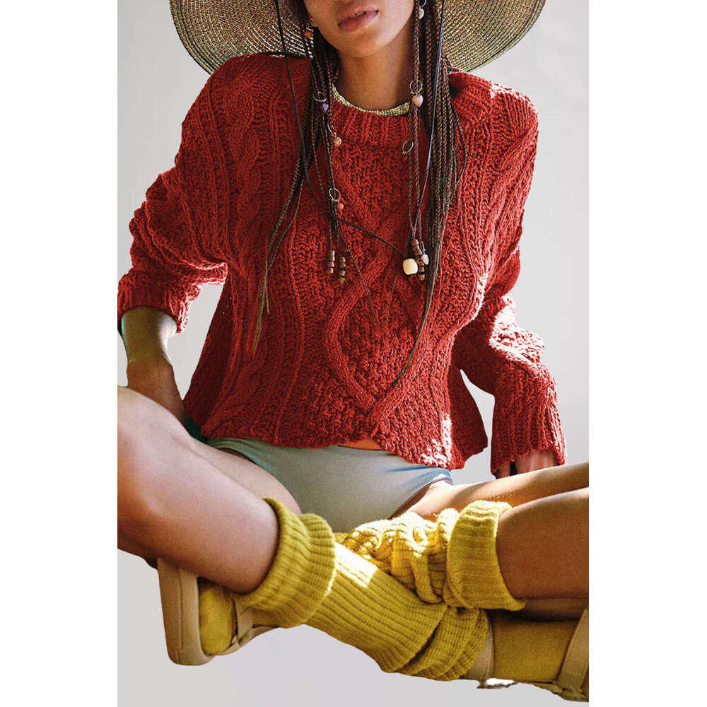 Autumn And Winter New Women's Twist Knot Loose Pullover Sweater B5