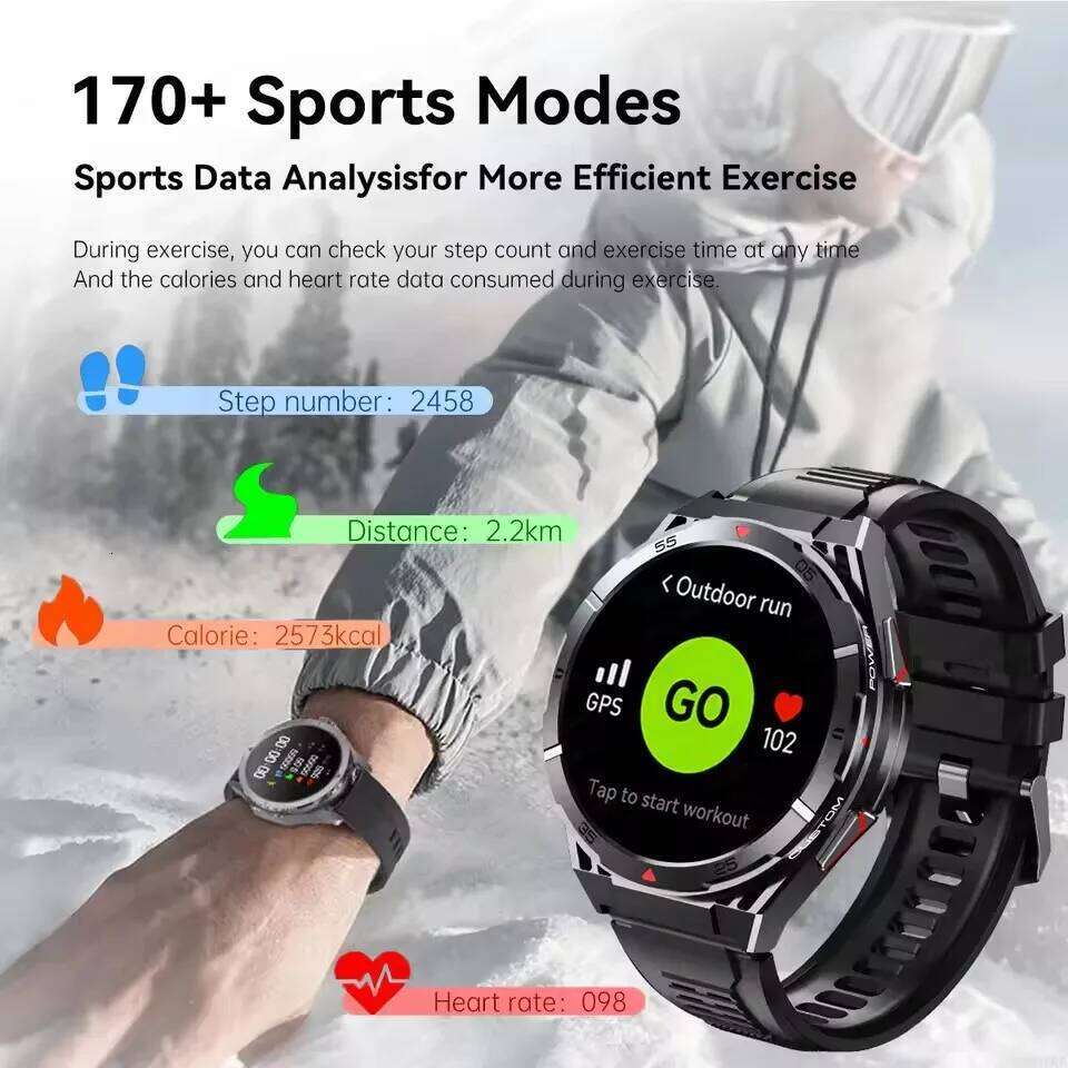 Swimming Waterproof Watches 2025 New Dual-Band satellite GPS Sports Smart watch Men 1.43'' AMOLED Screen BT Call Compass