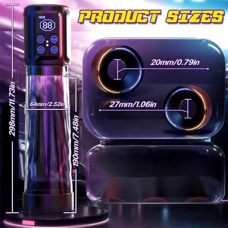 IPX7 Waterproof Penis Pump Electric Vacuum Sucking Male Masturbators Enlargement Trainer Extender Delayed Ejaculation Sex Toy for Men XJ250819