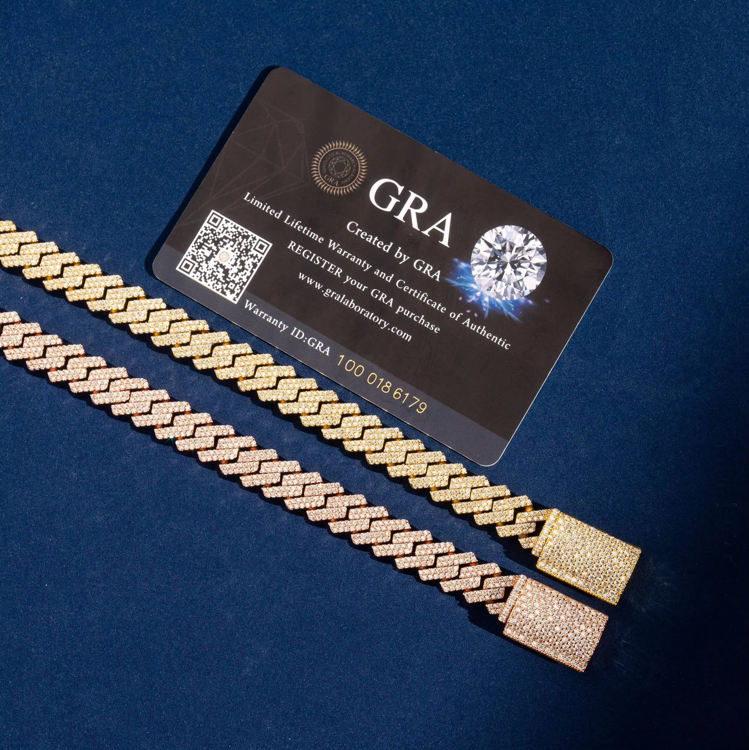 Fine Jewelry Top Selling 925 Sterling Silver Moissanite 10mm Cuban Necklace Bracelet Men Iced Out Cuban Link Chain