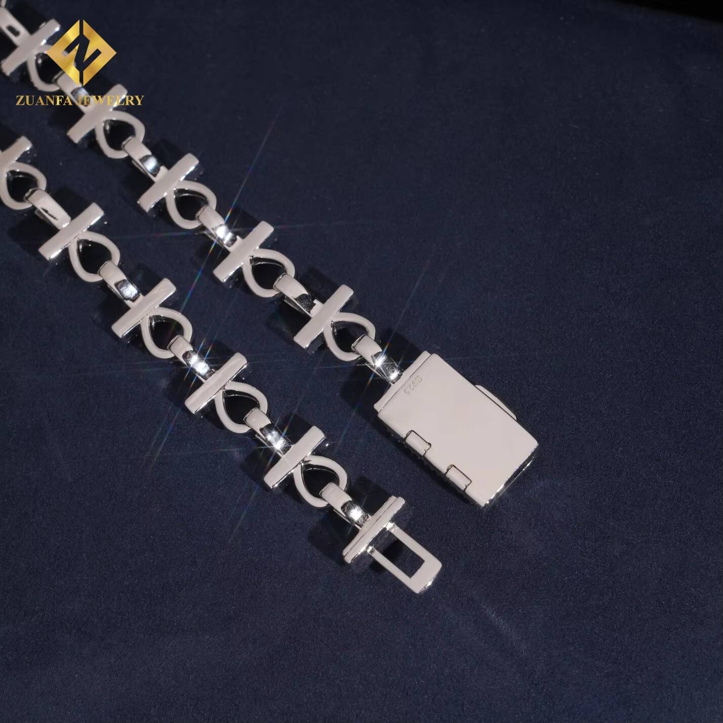 New Trendy Hip-Hop Jewelry Iced Out VVS Moissanite Diamond Cross Pendant Link Chain Pass Diamond Tester