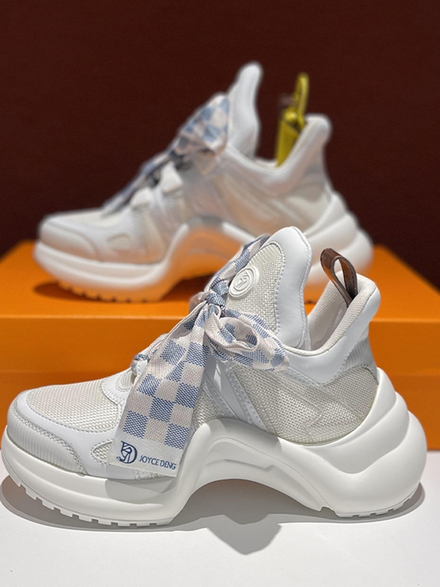 Designer's popular classic bow shaped sports shoes autumn new versatile super hot sneakers khaki white size 36-40 free shipping