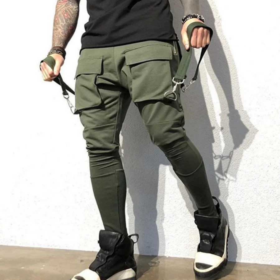Mens New Spring And Fall Fashion Pants Hip Hop Large Pocket Casual Slim Fit Sweatpants Mens Small Feet Cargo Pants W250819