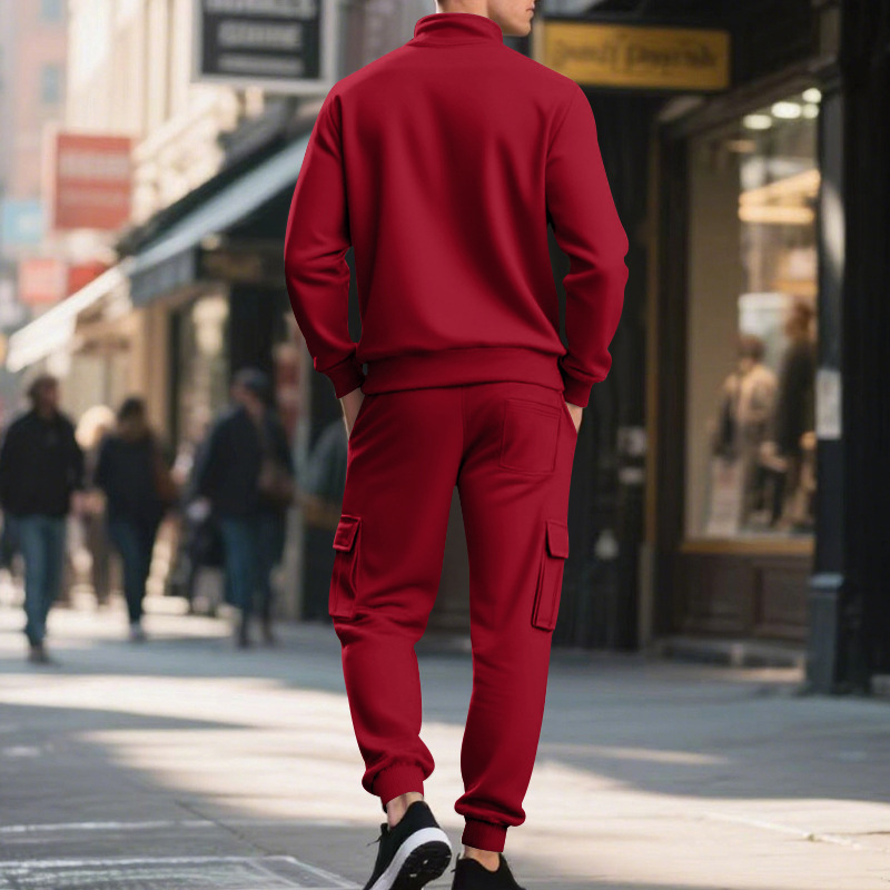 Fleece Cotton Polyester Blank Hoodie Streetwear Sweatpants and Hoodie Set Tracksuit for Men Manufacturer Vintage