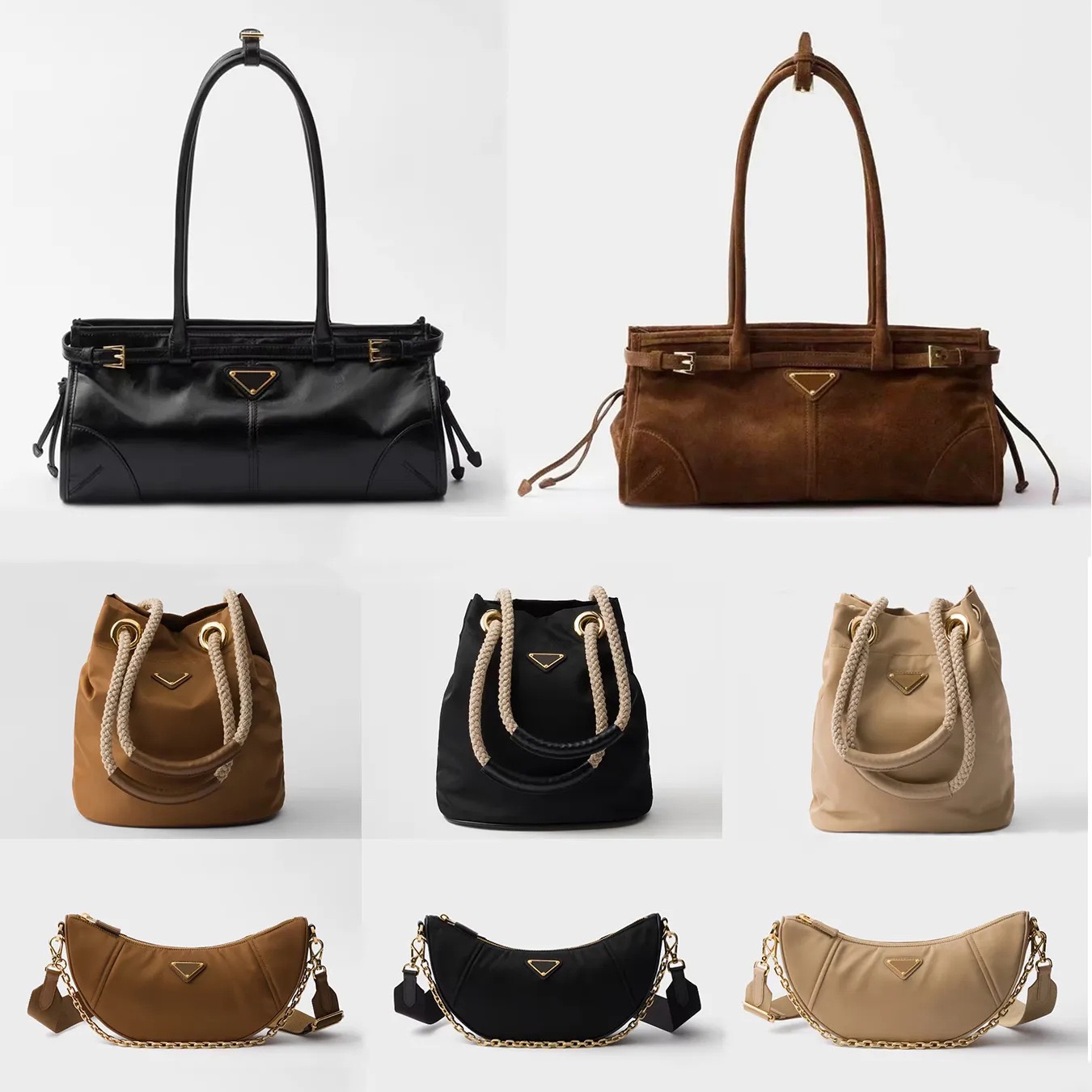 Handbags Designer Bag For Women Luxury High Quality Leather Handbag Nylon bucket bag Tote Bag Fashion Shoulder Bag Crossbody Bag Purse