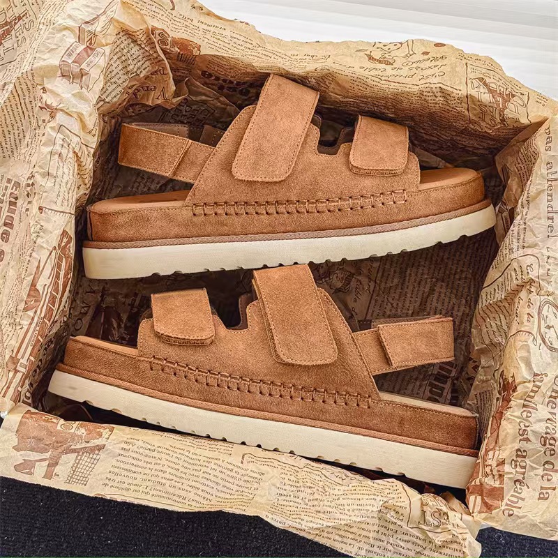 Free Shipping Summer Thick-Soled Height Increase Outdoor Beach 2025 New Design Fashion Sandals for Women Comfortable Slides Size 36-40 Black Brown