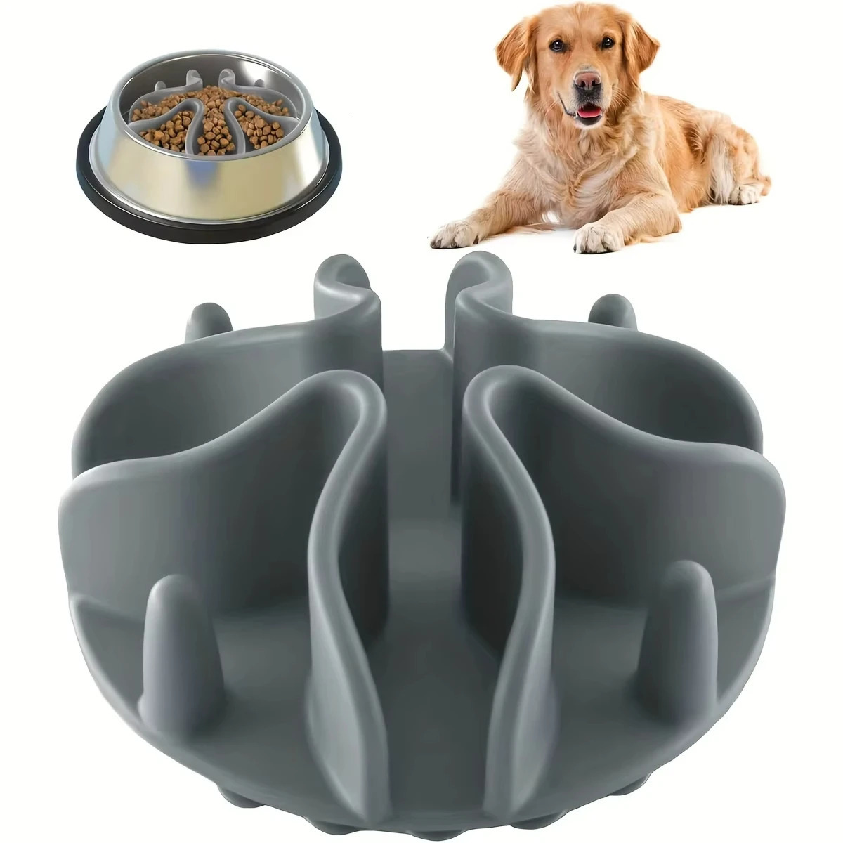 1Pc Soft Silicone Slow Feeder Puzzle Dog Bowl Insert-Stimulates Mind Promotes Healthy Digestion Suitable for all sizes 250813