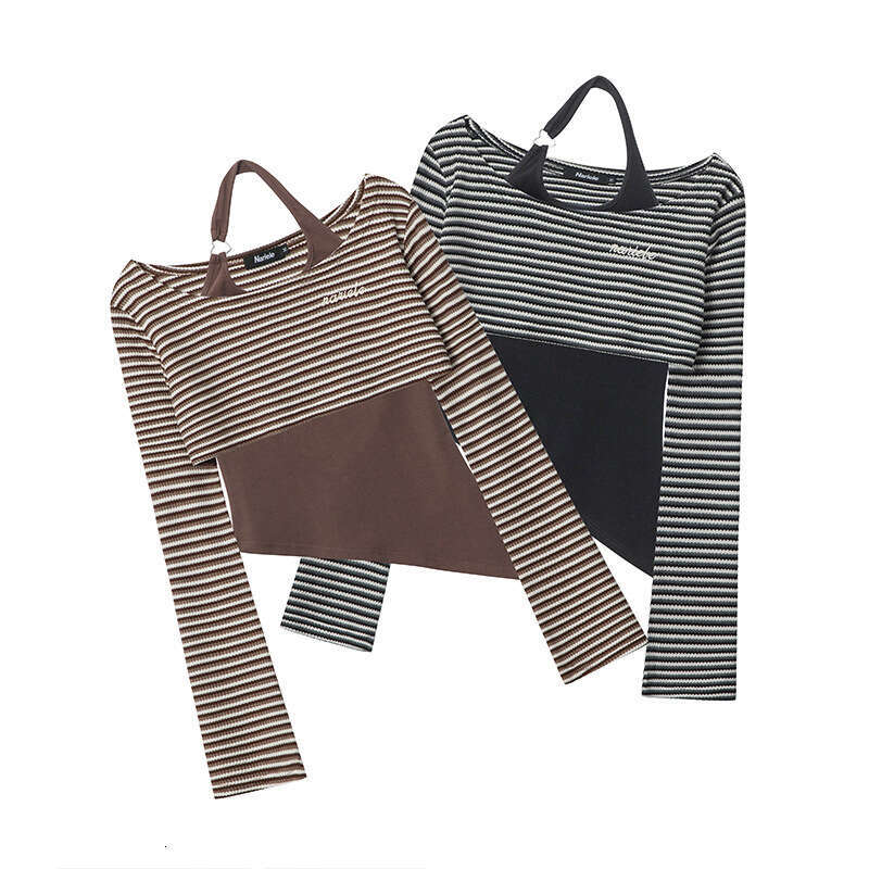 Off-Shoulder Set Design Sexy Top Women Pure Desire Short Hot Girl T-Shirt Ins B3