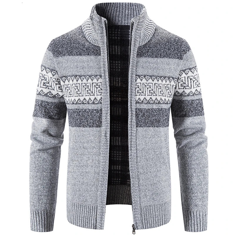Knitted Cardigan For Men in Autumn and Winter Korean Sweater Stand Collar Joker Casual Coat Mens 250819