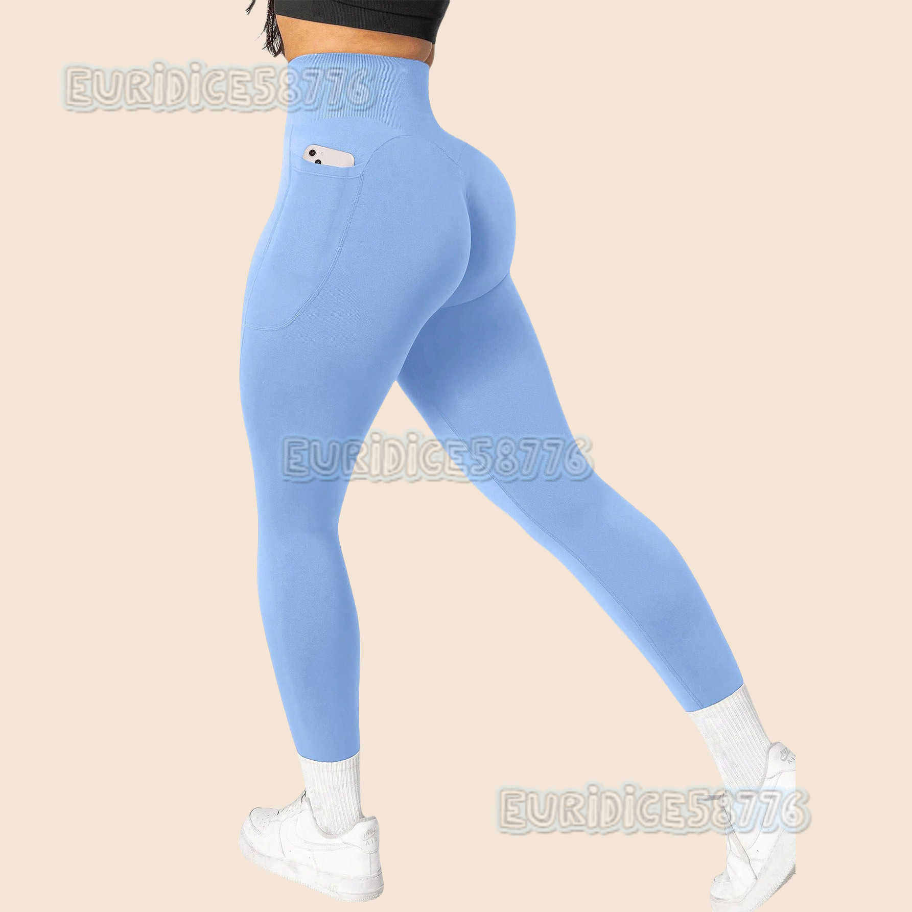 New Solid Color Yoga Pants Naked Feel Pocket Pants Running Cycling Sports Fitness Hip Lift Yoga Long Pants for Women H250819