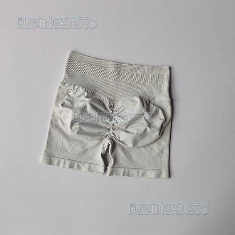 Seamless Three-quarter Sports Fitness Shorts for Women Three-section Waist Hip-lifting Tight-fitting Peach Butt Tummy Control Yoga Shorts for Summer H