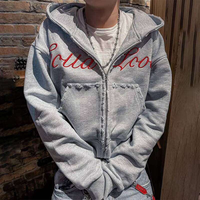 European American Embroidery Hoodie Women High Quality Short Length Sweatshirt Printed Technics for Winter