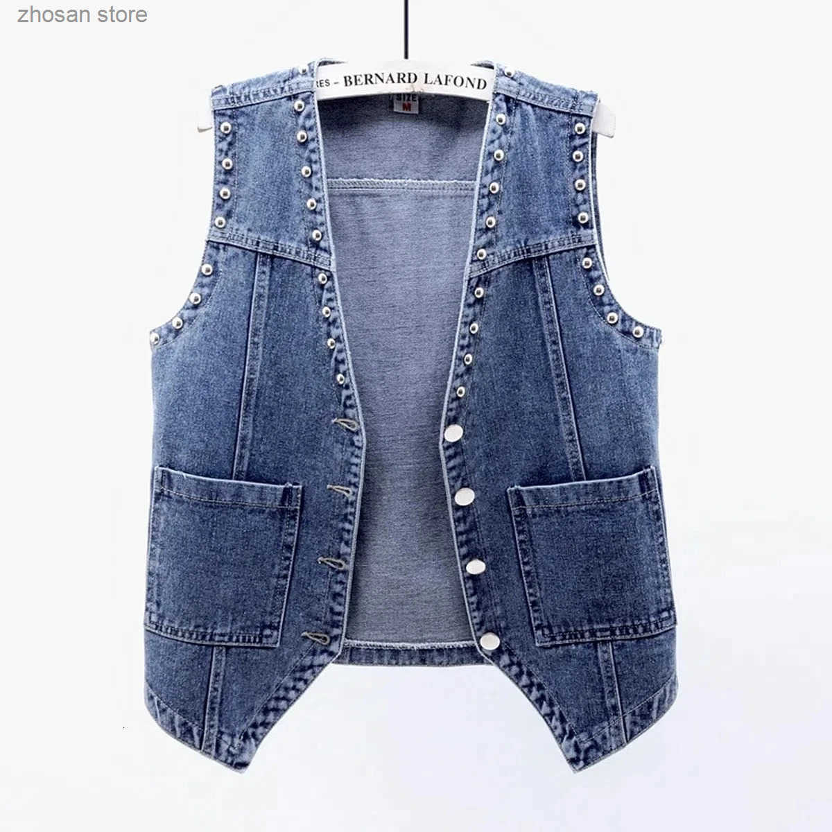 Women Denim Vest Spring Autumn Slveless Jacket Vintage Jeans Vest Short Jackets Female Casual Tops Waistcoats Cowboy Coat 250320 S250819