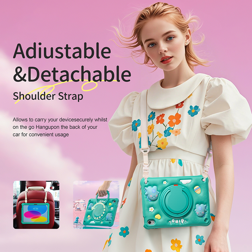 For iPad Tablet Case A16 11th Case 11"/10.9" 10th Gen soft silicone Durable and drop resistant 3D cute cartoon dog ,bear,dolphin,duck,dragon