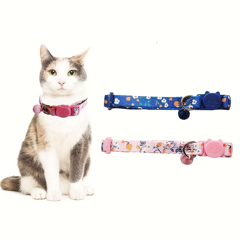 New Strawberry Flower Outdoor Pet Supplies Bell Adjustable Cat Neck Collar