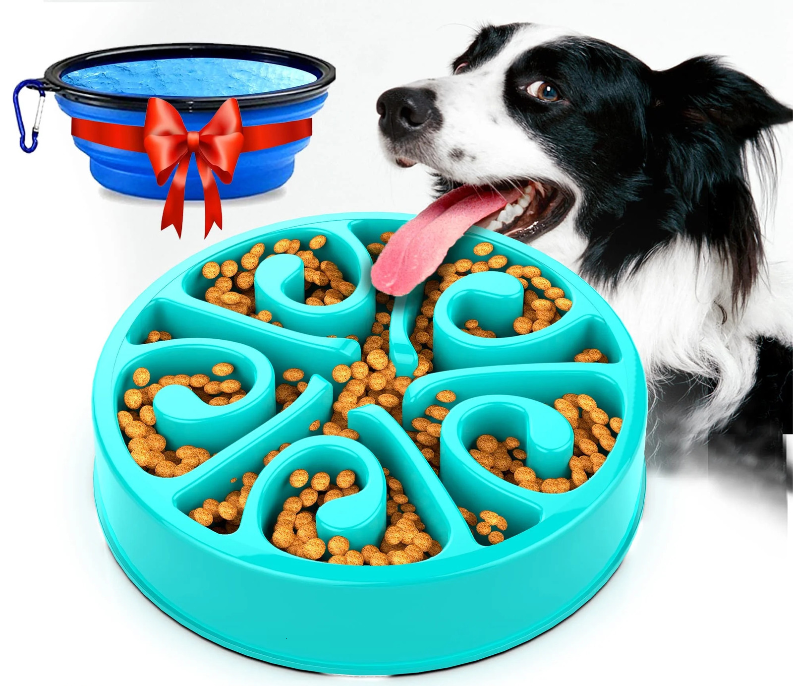 Pet Dog Slow Feeder Bowl Fun Non Slip Anti-Gulping Slower Food Feeding Dishes Eco Dog Bowl for Large Medium Small Dogs Puppy 250813