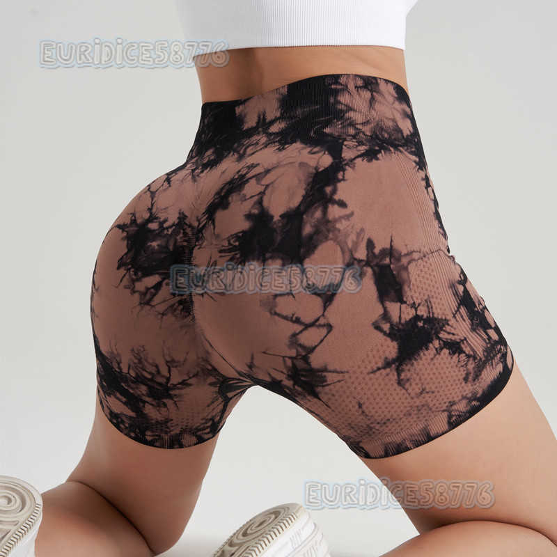 New Tie Dyed Yoga Shorts Womens Sports Outdoor Fitness Pants Comfortable High Waist Elastic Tight Yoga Pants H250819