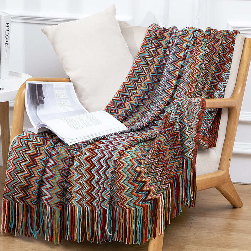 Bohemian Office Nap Hotel Homestay Runner Bed End Throw Sofa Blanket B5