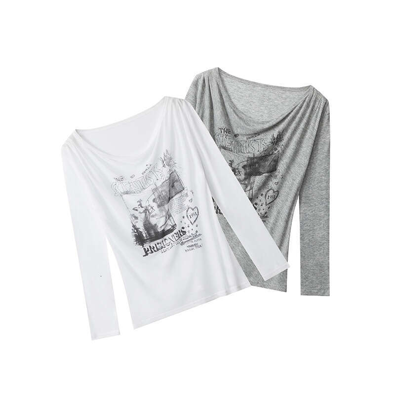 American Style Round Neck Niche Design Loose New Spring And Autumn Long Sleeve T-Shirt For Women Hot Girl Top B5