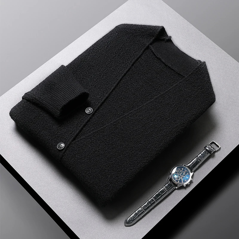 High End ner Autum Winter Fashion Knit Mens Button Cardigan Sweaters Cute Casual Men Coats Jacket Clothing 250819