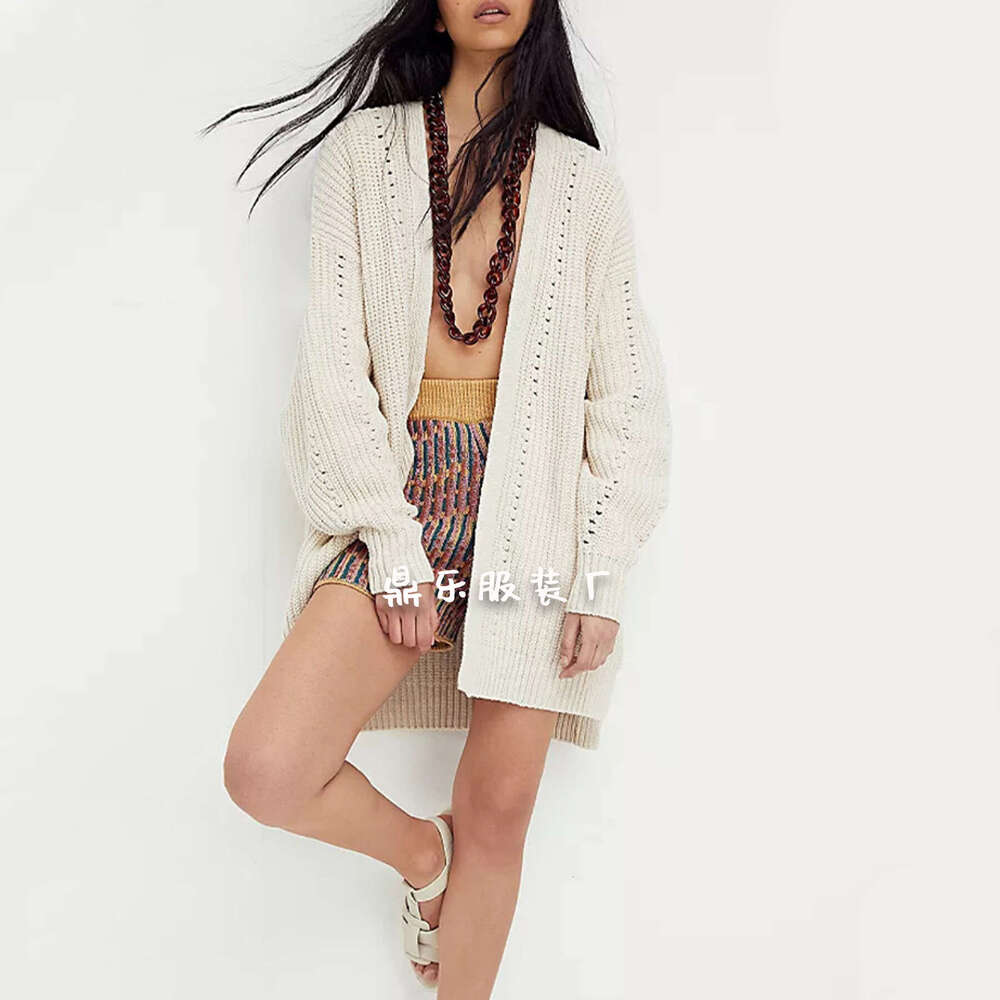 Autumn Winter Women's Clothing Temu New Loose Plus Size Knitted Cardigan Pocket Jacket For Women B5