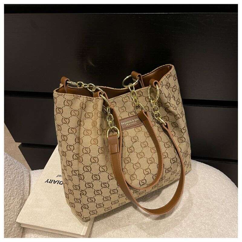 Plaid 2023 Spring New Women's Large-capacity Tote Bag Fashion trendy handbag textured shoulder bag