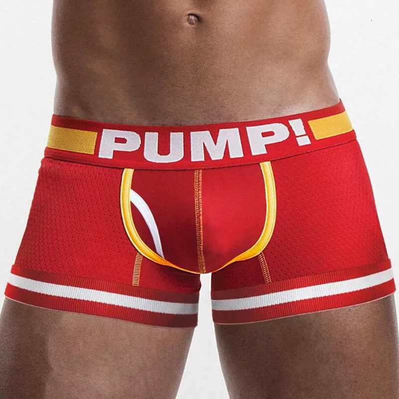 Sports Style PUMP Flat Leg Pants Perforated Mesh Breathable Hip Lifting Mens Four Cornered Pants W250819