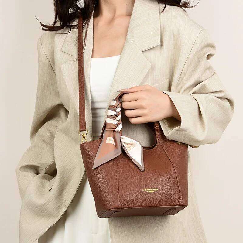 New High Quality Portable Bucket Women S Casual Solid Color Shoulder Bag Fashionable And Easiest For Match Crossbody Ba
