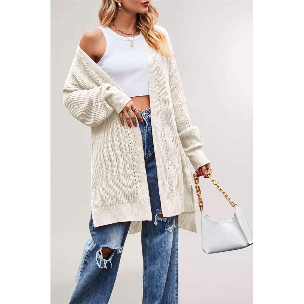 Women's Clothing Winter Autumn New Sweater Solid Color Loose Coat Pocket Knitted Cardigan B5