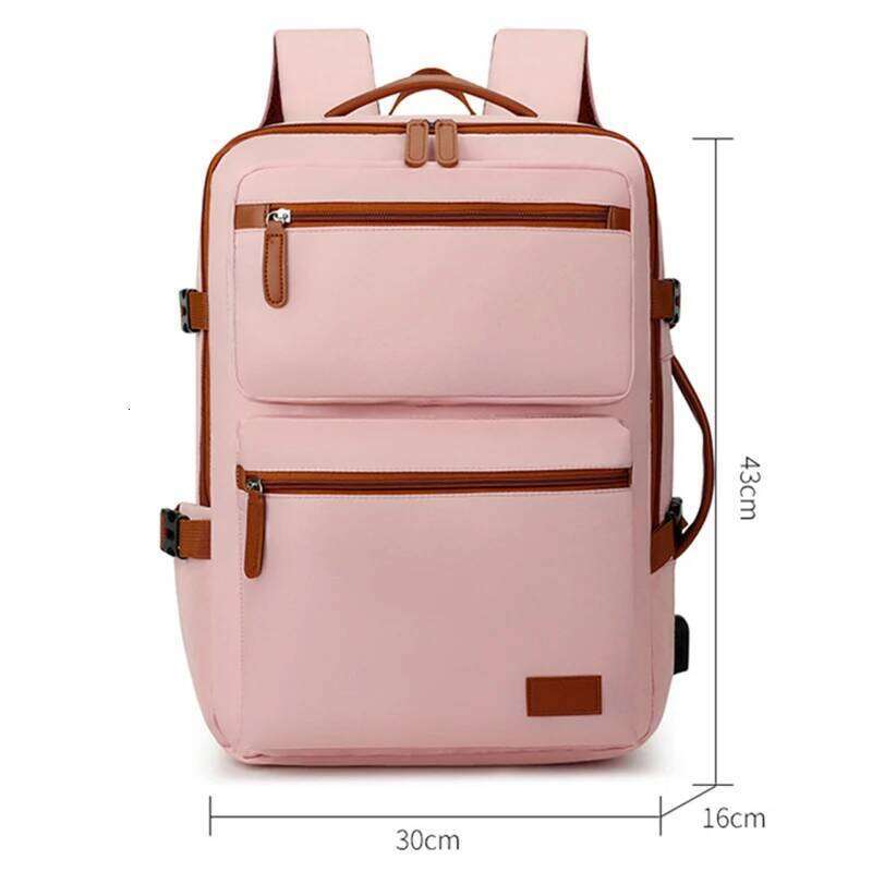 Women Backpack Business Computer Rucksack Waterproof Knapsack With USB Charging Scalable Outdoor Large Capacity Travel Bag