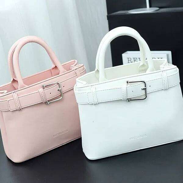 Korean Retro Handbag For Women Vintage Elegant Shoulder Bag Stylish Work Commute Crossbody Purse Minimalist Leather Tote