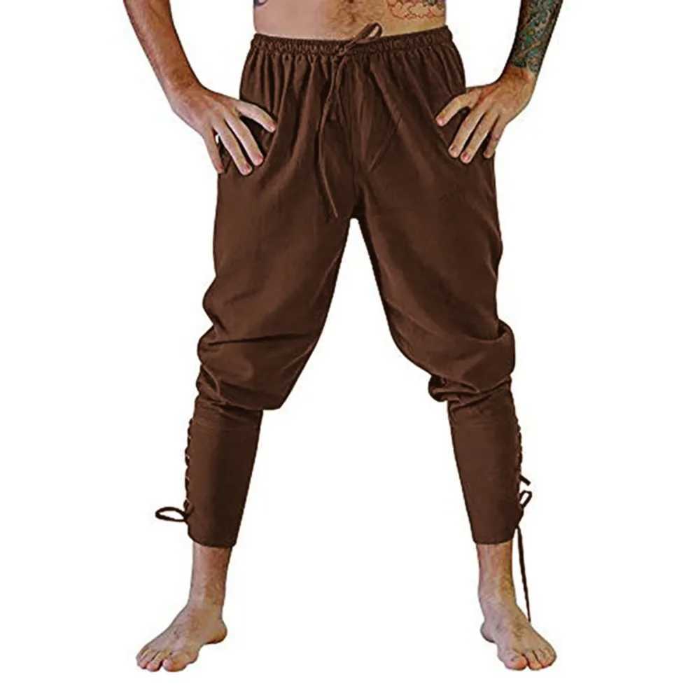 Pirate Pant Viking Costume for Men Renaissance Medieval Pants Drawstring Shorts Halloween Costume Adult Cosplay W250819