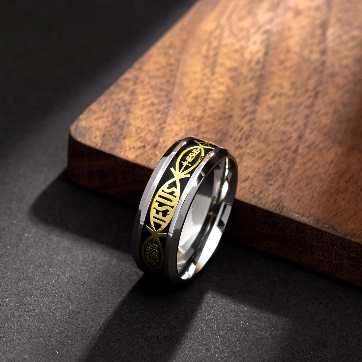 Religious Christian Midi Stainless Steel Jesus Cross Amulet Ring Stainless Steel Rings for Men Women Prayer Jewelry Accessories 250815