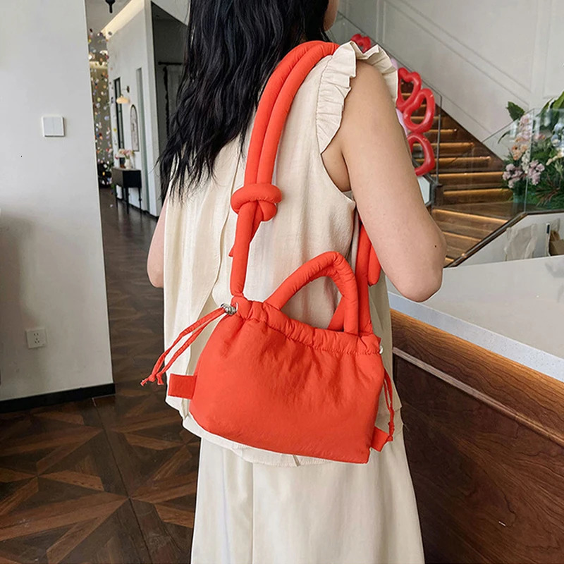 Fashion Small Puffer Tote Bag Padded Women Shoulder Bags Nylon Down Cotton Crossbody Bag Mini Lady Handbags Underarm Bag250813