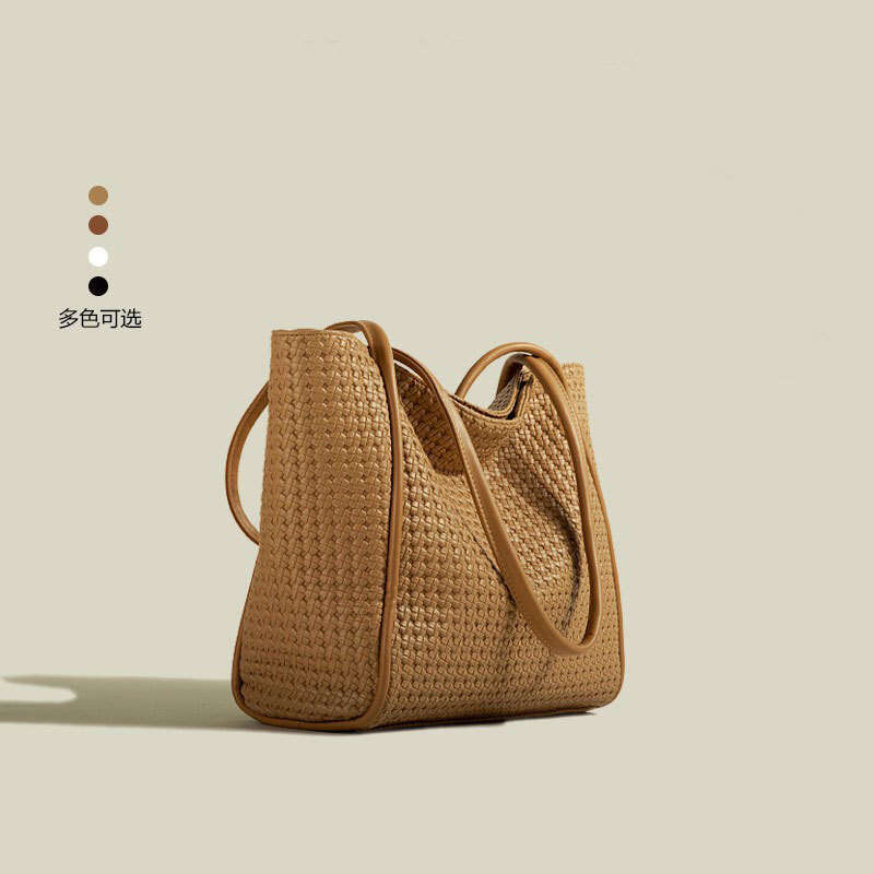 2025 Designer Spring Bags and Summer New Large Capacity Women's Fashion Simple Shoulder Texture Class Commuting Tote Bag