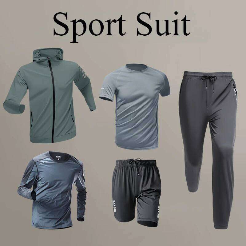 Quick Dry Running Sets Men's Compression Sports Suit Gym Fiess Sportswear Basketball Tights Outdoor Jogging Training Underwear