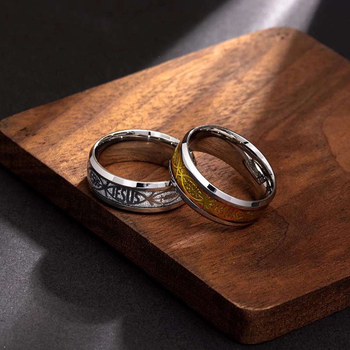 Religious Christian Midi Stainless Steel Jesus Cross Amulet Ring Stainless Steel Rings for Men Women Prayer Jewelry Accessories 250815