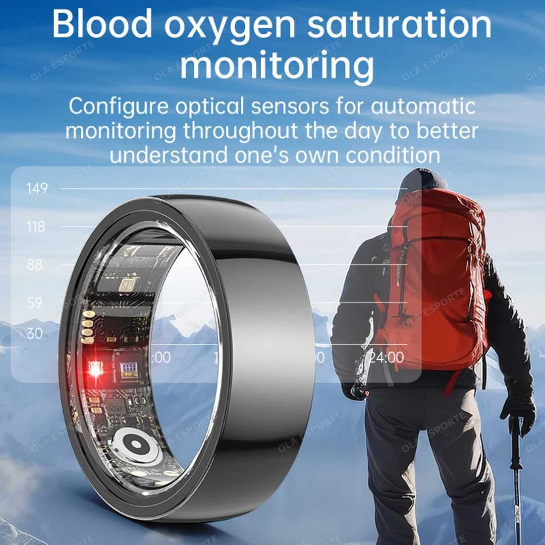 Smart Ring Newest Intelligent Wearable Device For Men Women Bluetooth Heart Rate Blood Pressure Monitoring Waterproof SmartRing W250819