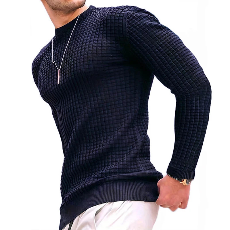 Sweatwear Mens Casual Long Sleeve Basic Knitted Sweater Pullover Male Round Collar Autumn Winter Tops Sweatshirts Tshirt 250819