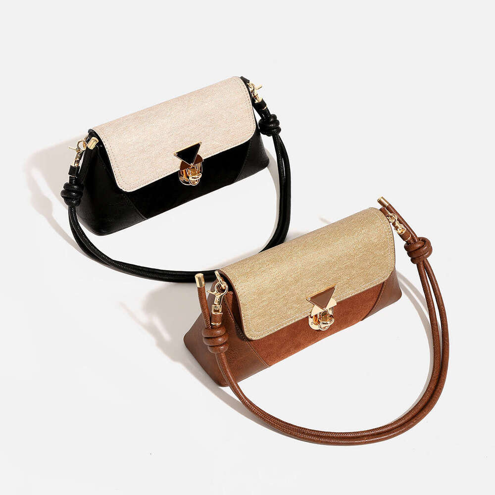 French Style Color-Block Underarm for Women 2025 New High-End Commuter Baguette Shoulder Bag