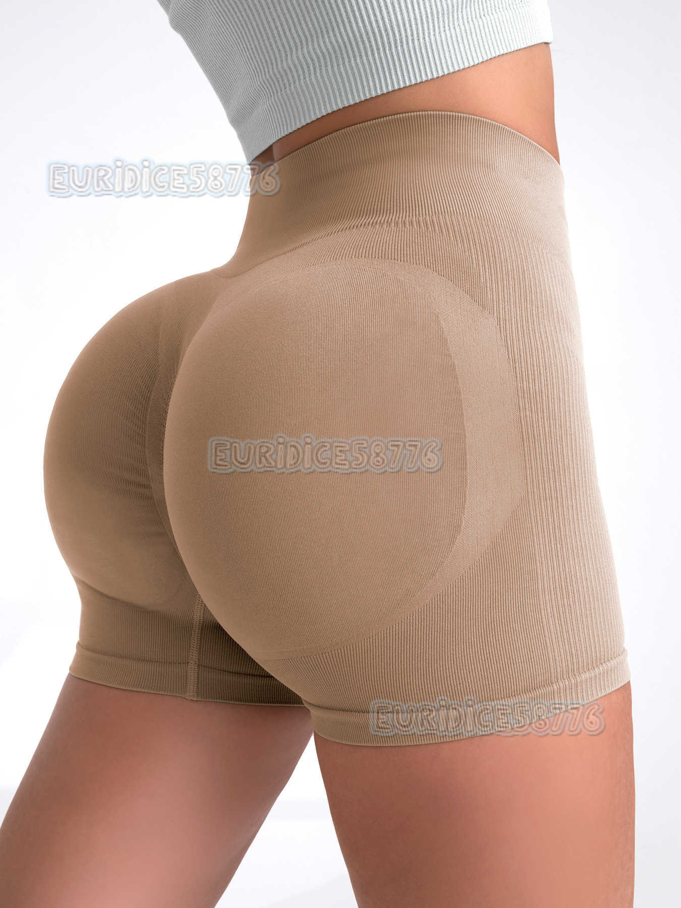 High Waist Sexy Peach Quick-dry Breathable Yoga Shorts for Women Running Sports Fitness Three-quarter Length Shorts H250819