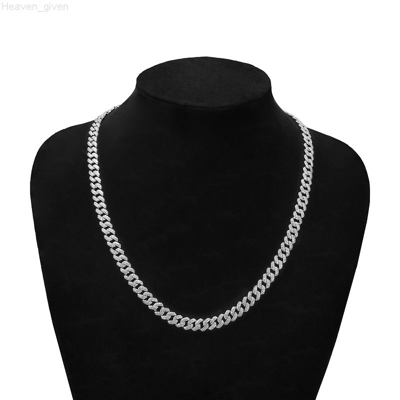 Customizable 925 Sterling Silver Gold Plated Miami Cuban Link Chain Iced Hiphop Style Necklace Moissanite Diamond Men Gift Brass
