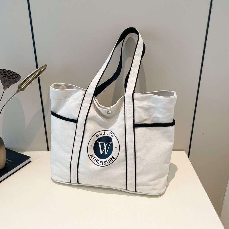 Canvas women new large capacity tote trendy handbag travel fashionable commuter bag