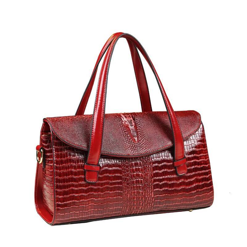 Fashion Leather Crocodile Pattern Women Handbag 2022 New Wild Middle-Aged Ladies Mother Tote Bag Shoulder Messenger Bags
