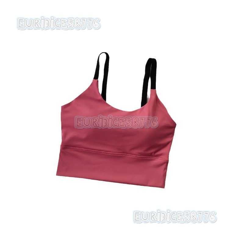 Color-block Fixed One-piece Chest Pad High-strength Shockproof Running Sports Bra Womens Camisole Fitness Yoga Bra Close-fitting H250819