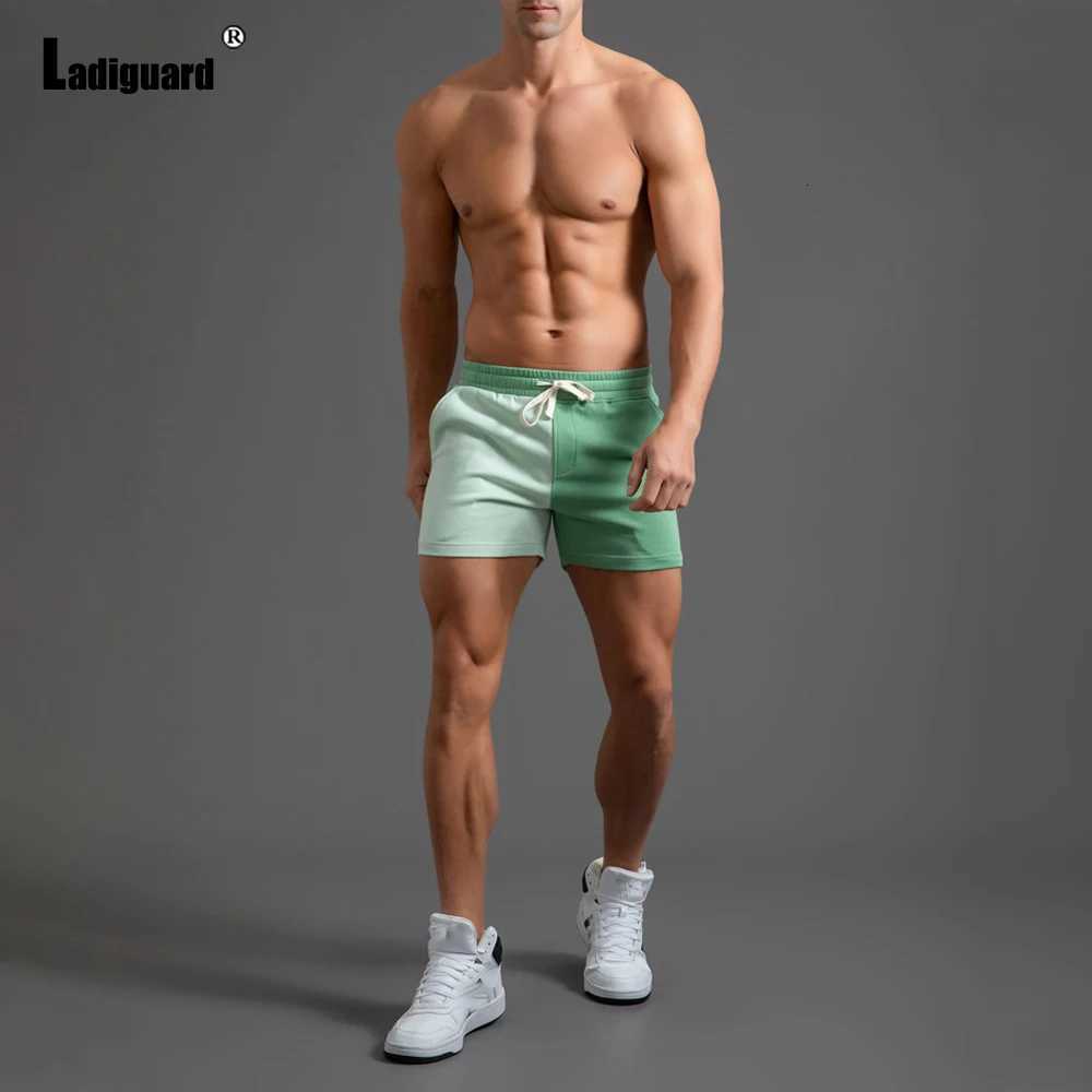 LadyGuard Mens Casual Skinny Beach Shorts Homme Patchwork Shorts Plus Size Male Drawstring Short Pants Sexy Mens Clothing 2022 W250819