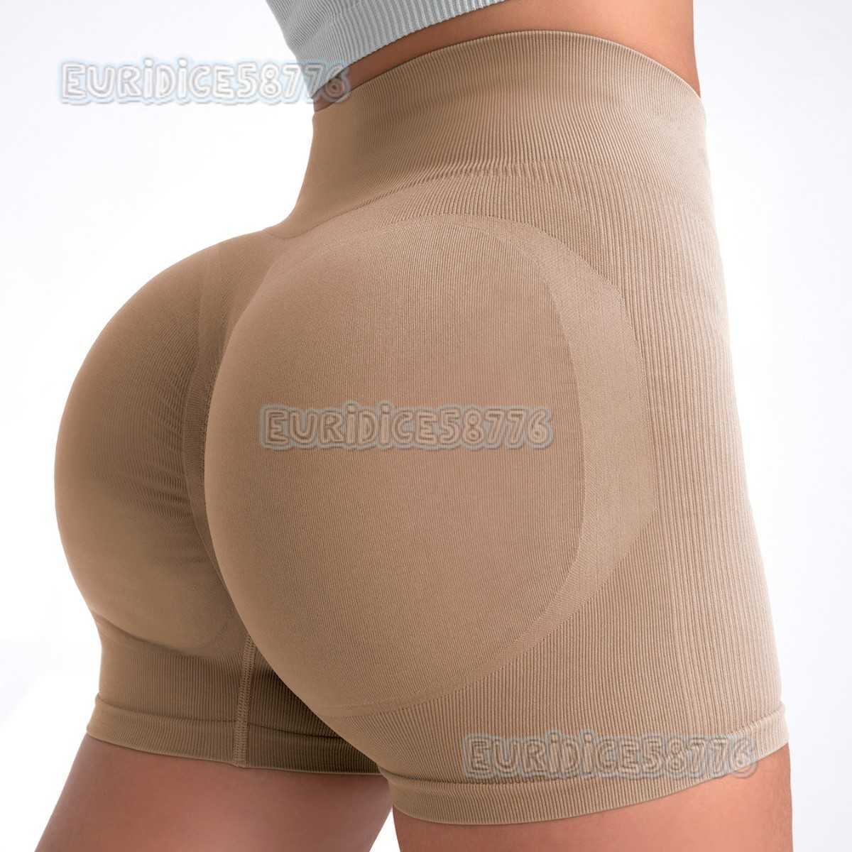 High Waist Sexy Peach Quick-dry Breathable Yoga Shorts for Women Running Sports Fitness Three-quarter Length Shorts H250819