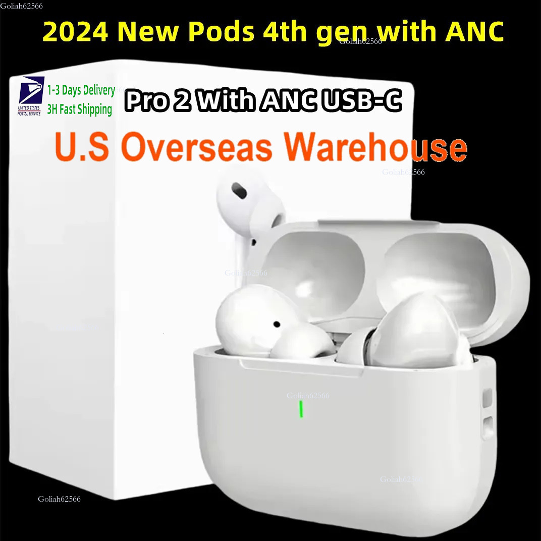 2025 USA Warehouse Top Quality Pods Pro 2Nd Gen 2 3 Earphones Air 4 Bluetooth Headphone Accessories Silicone Protective Wireless Charging Box Case D3bf1
