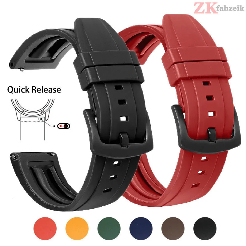 Premium Grade Vulcanized FKM Rubber Watch Strap for for Rolex 20mm 22mm 24mm Quick Release Watchbands Rubber Strap Tropic 250818