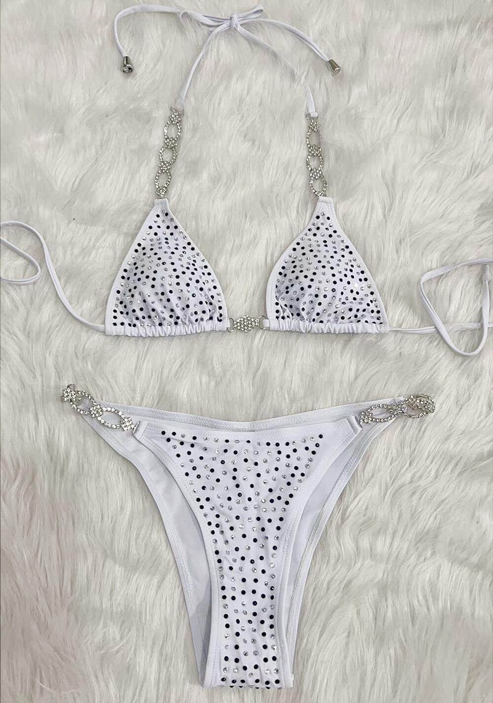 NPC IFBB Competition Bikini Suit for Women Rhinestone Connectors Scrunch Bikini Sky Blue 250317